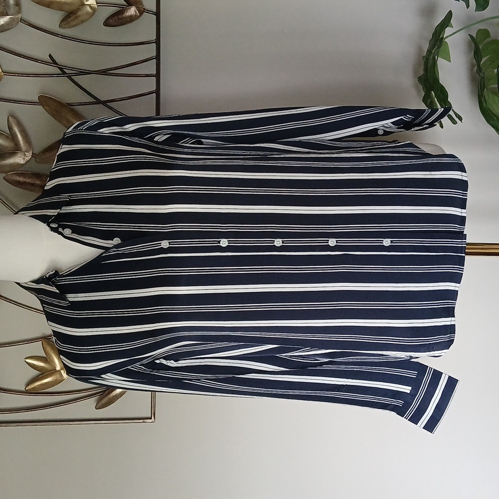 EVERLANE The Satin Relaxed Shirt Navy/ Bone